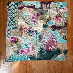 Armine Floral Patterned Scarf Women’s Size 35” X 35” Multi Colored